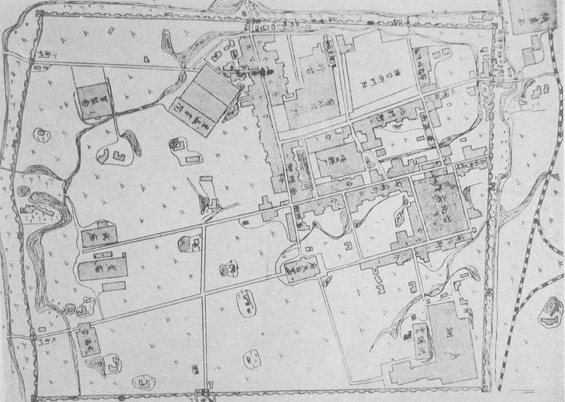  A map of old Taipei drawn during the Japanese colonial period (reprinted from History of Taiwan under Japanese Rule‧臺灣治蹟誌)