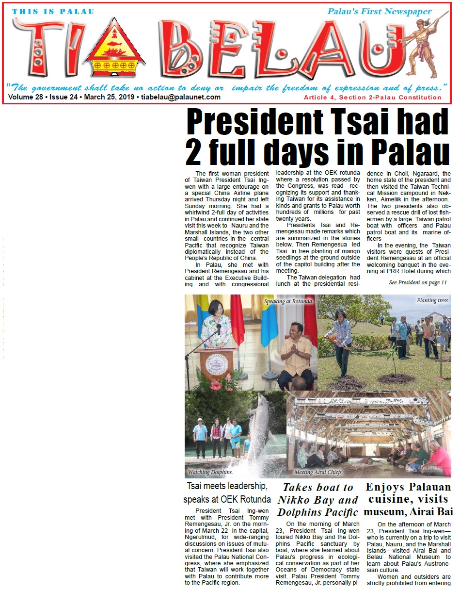 President Tsai had 2 full days in Palau