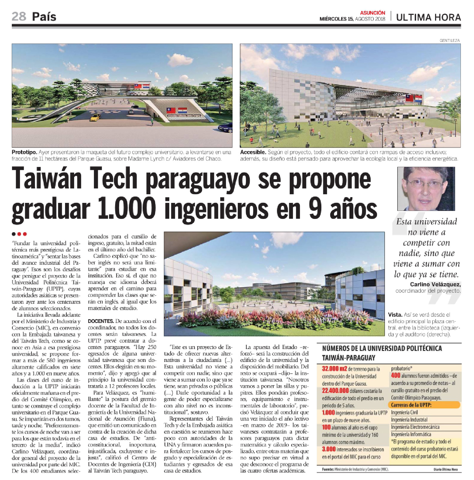 Taiwan-Paraguay Polytechnic University to graduate 1,000 engineers in nine years