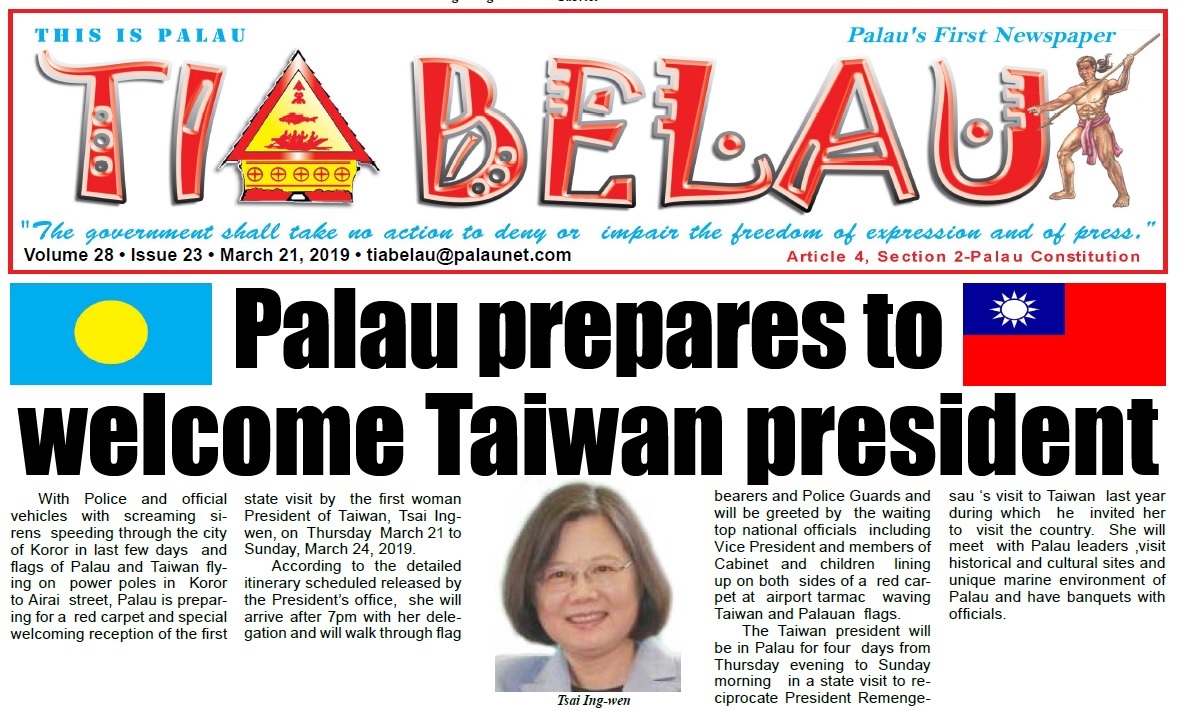 Palau prepares to welcome Taiwan president