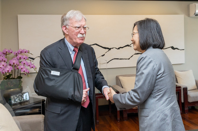 President Tsai Ing-wen meets with Ambassador John Bolton, former United States national security advisor, at her official residence.