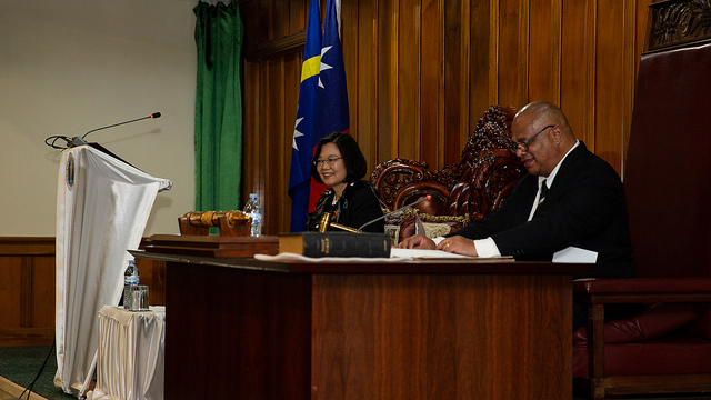 President Tsai addresses the Parliament of Nauru.