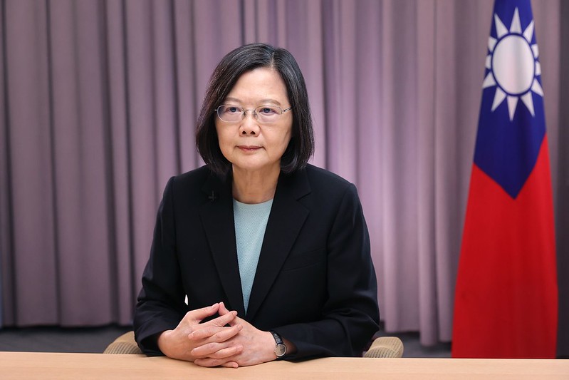 President Tsai Ing-wen addresses the SEMICON Taiwan 2023 Leadership Gala Dinner via video.