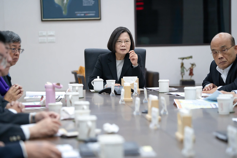 President Tsai convenes a high-level national security meeting to respond to the Wuhan coronavirus outbreak in China.