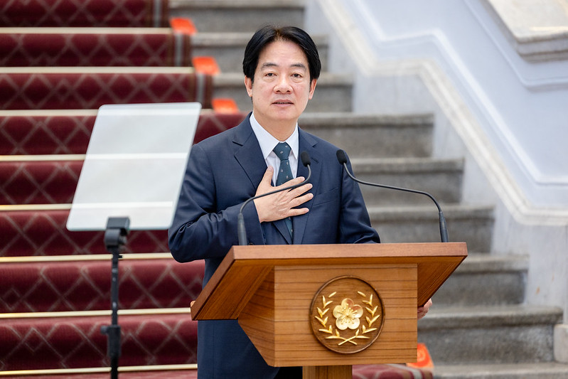 President Lai Ching-te delivers remarks on recent legislative amendments.