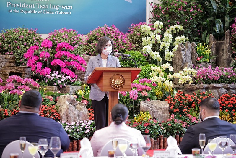 President Tsai delivers remarks at a state banquet for President Russ Joseph Kun of Nauru.