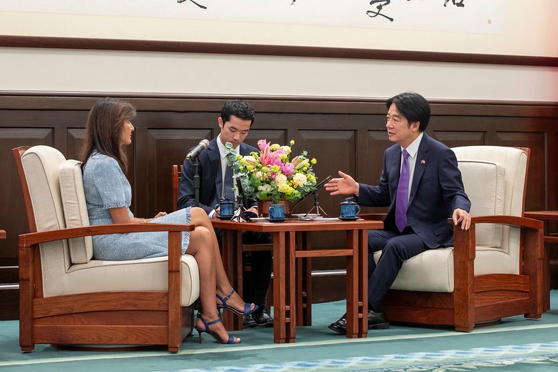 President Lai Ching-te exchanges views with former United States Ambassador to the United Nations Nikki Haley.