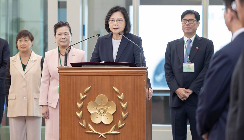 On the morning of September 5, President Tsai Ing-wen delivers remarks before embarking on a four-day visit to our ally the Kingdom of Eswatini.
