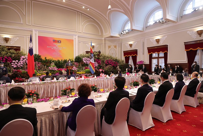 President Tsai Ing-wen hosts state banquet for King Mswati III and Inkhosikati LaMashwama of Eswatini.