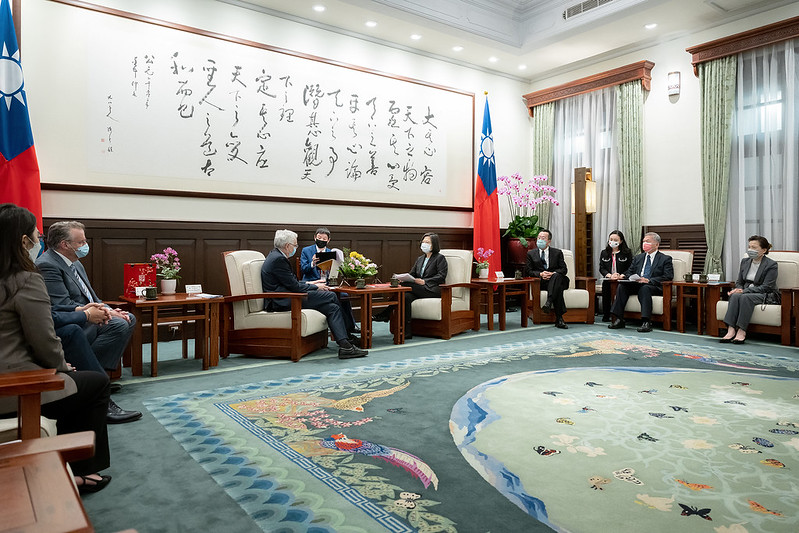 President Tsai Ing-wen meets with a group of executives of the Dutch corporation ASML Holding N.V. .