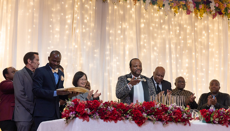 President Tsai attends a banquet held by King Mswati at Lozitha Palace.