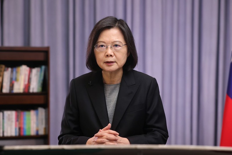 President Tsai addresses the 2022 Asia Democracy and Human Rights Award ceremony.