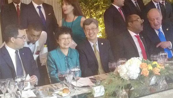 Vice President and Mrs. Chen attend a reception celebrating Dominican Republic President Danilo Medina's inauguration.