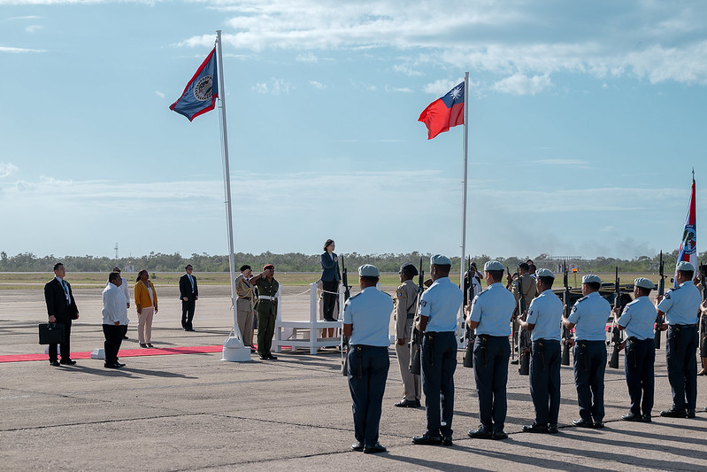 President Tsai arrives in Belize on diplomatic visit and attends reception with Taiwanese expatriates.