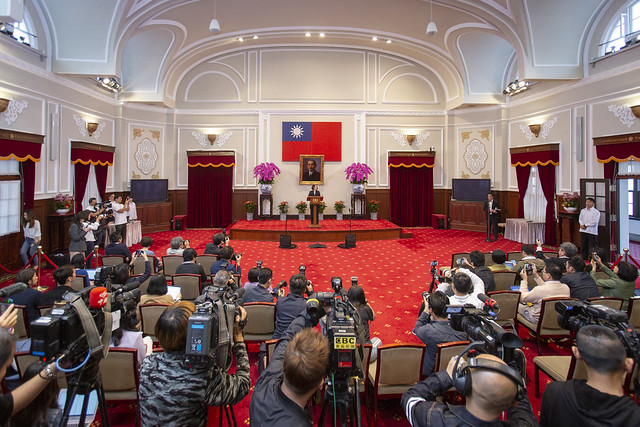 President Tsai holds a press conference following a high-level national security meeting.

 