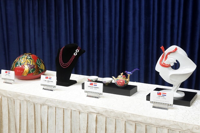 Office of the President showcases gifts for the respective heads of state and others in Paraguay and Belize.
