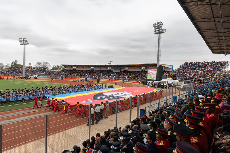 President Tsai Ing-wen attends the double celebration of the 55th year of Eswatini's independence and the 55th birthday of King Mswati III at Somhlolo National Stadium.