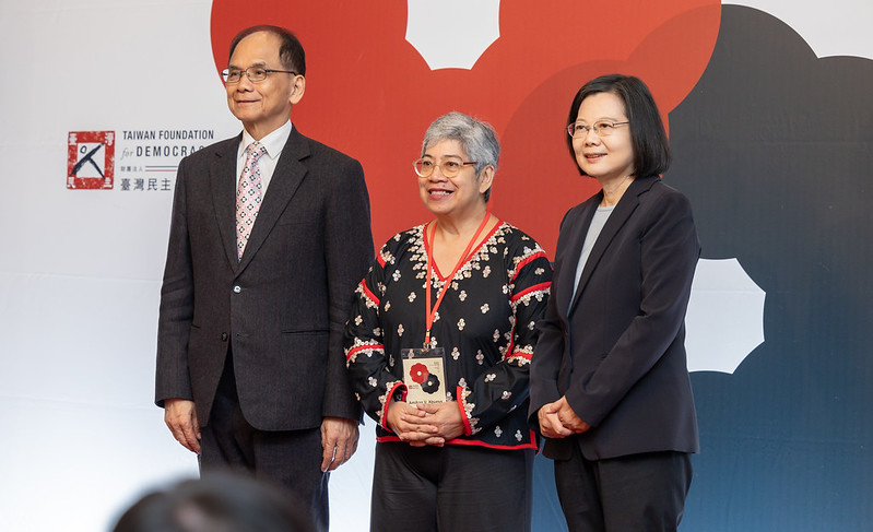 President Tsai Ing-wen attends the 2023 Asia Democracy and Human Rights Award ceremony.