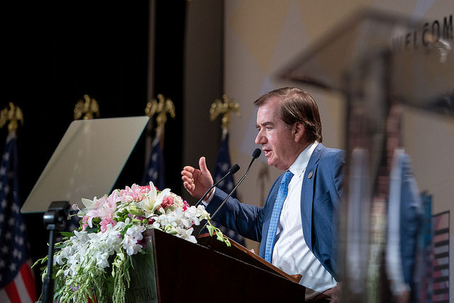 US House Committee on Foreign Affairs Chairman Ed Royce attends a dinner banquet with Taiwanese expatriates in Los Angeles.