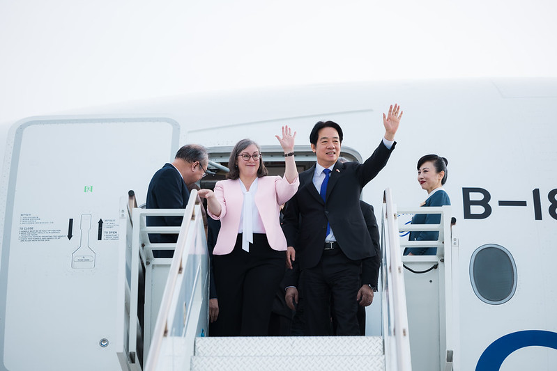 President Lai Ching-te lands at Daniel K. Inouye International Airport to transit through Hawaii as the first stop on his itinerary en route to the Republic of the Marshall Islands, Tuvalu, and the Republic of Palau.