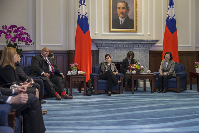 President Tsai Ing-wen meets with a delegation of senior officials from agencies that promote clean government in Taiwan's Central American allies.