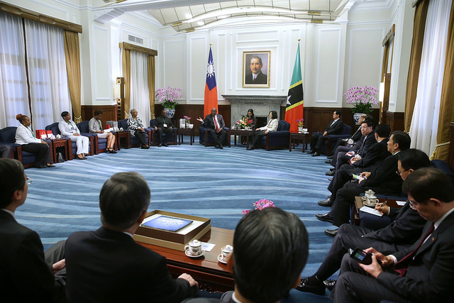President Tsai meets with a delegation led by St. Christopher and Nevis Prime Minister Harris.