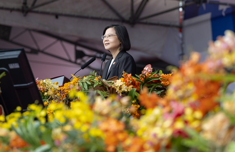 President Tsai Ing-wen delivers remarks at the ROC's 112th Double Tenth National Day Celebration.
