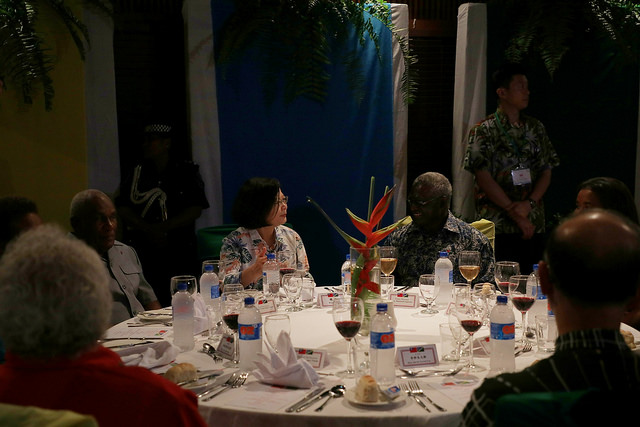 President Tsai hosts a banquet to express her gratitude for the kind hospitality extended to her delegation by Solomon Island government and people.