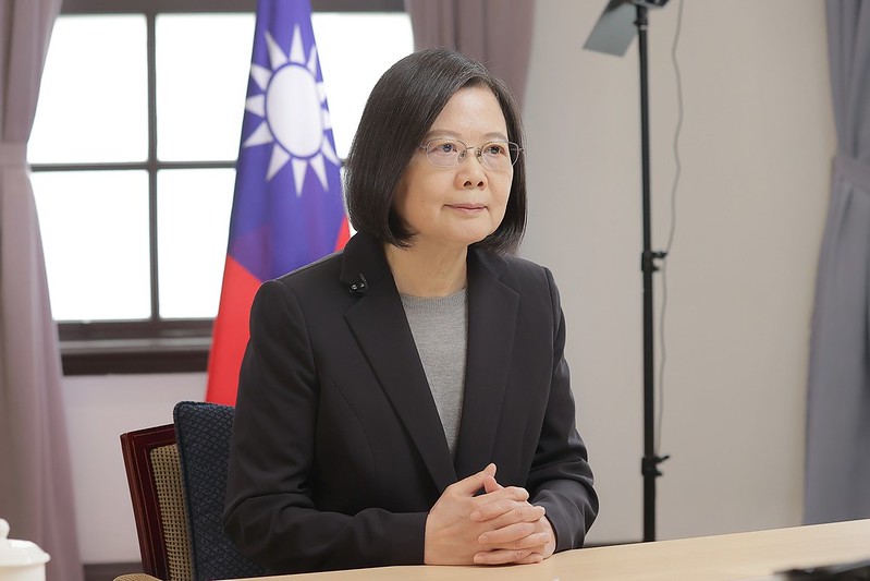 President Tsai addresses the Taiwan Day event held on the sidelines of the UNFCCC Conference of the Parties (COP26) via video.