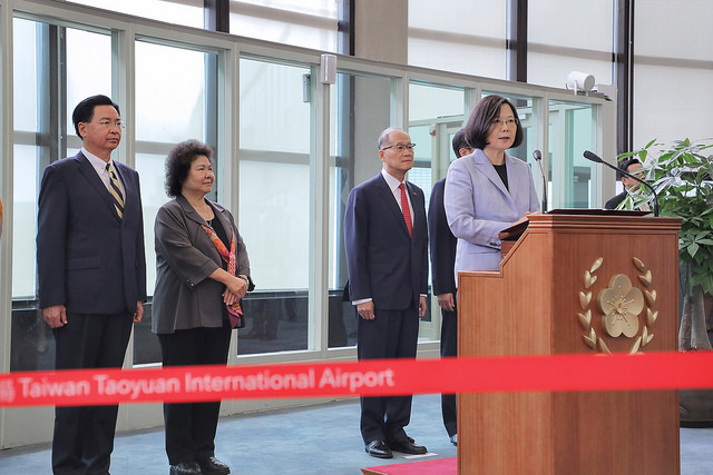 President Tsai explains the trip objectives before departing for Paraguay and Belize.