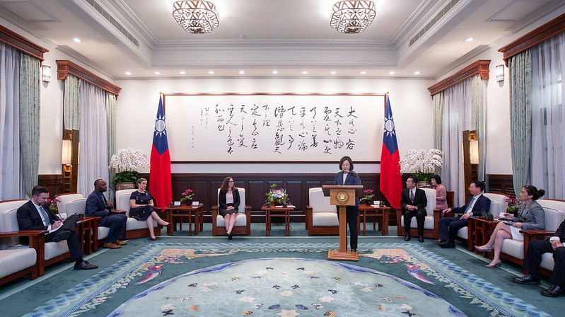President Tsai delivers remarks at a meeting with American Institute in Taiwan Chairperson Laura Rosenberger.