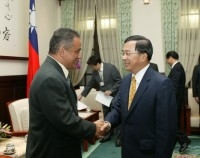 President Chen Meets with Belize Deputy Prime Minister John Briceno.