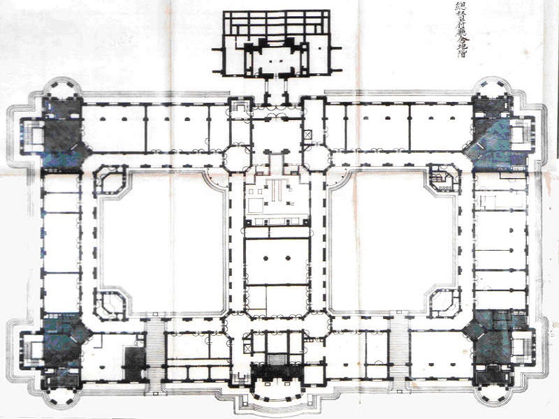 A ground plan designed by Morinosuke Matsuyama (reprinted from Compilation of Documents of the Office of the Governor-General‧臺灣總督府公文類纂)