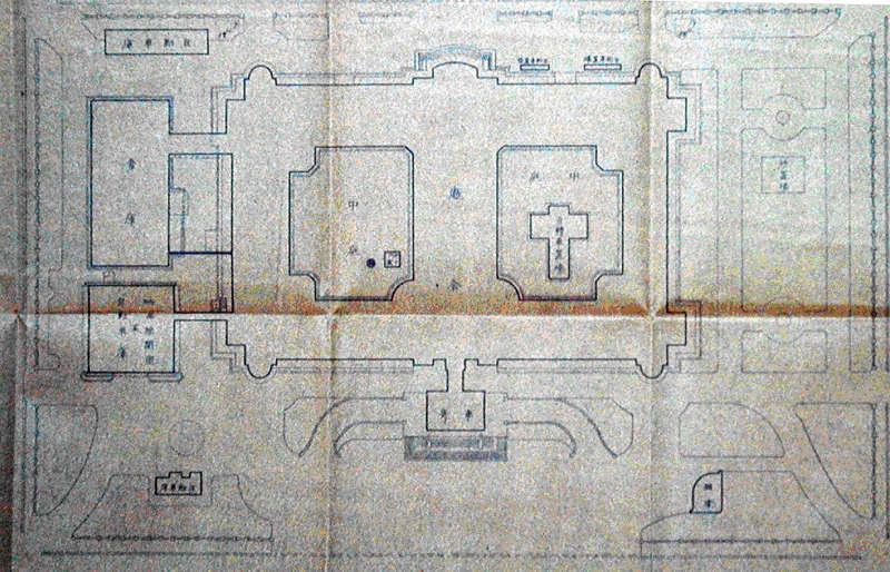 A layout plan for the Office of the Governor-General drawn in the Japanese colonial period (reprinted from Compilation of Documents of the Office of the Governor-General‧臺灣總督府公文類纂)