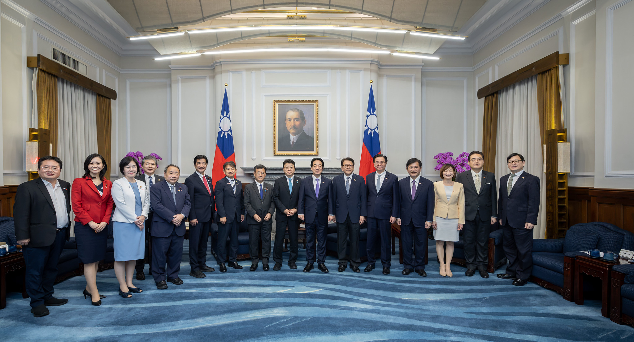President Lai meets delegation from Japanese Diet association focused on Taiwan Strait peace and stability.