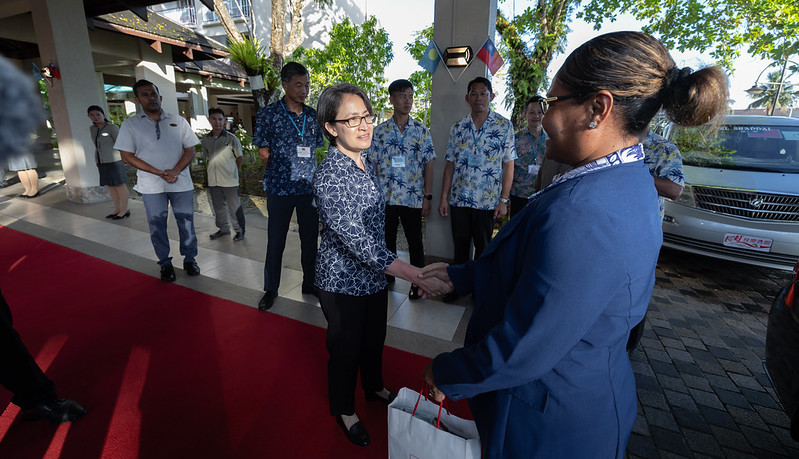 Vice President Hsiao inspects Taiwan Embassy in Palau, attends airport farewell ceremony