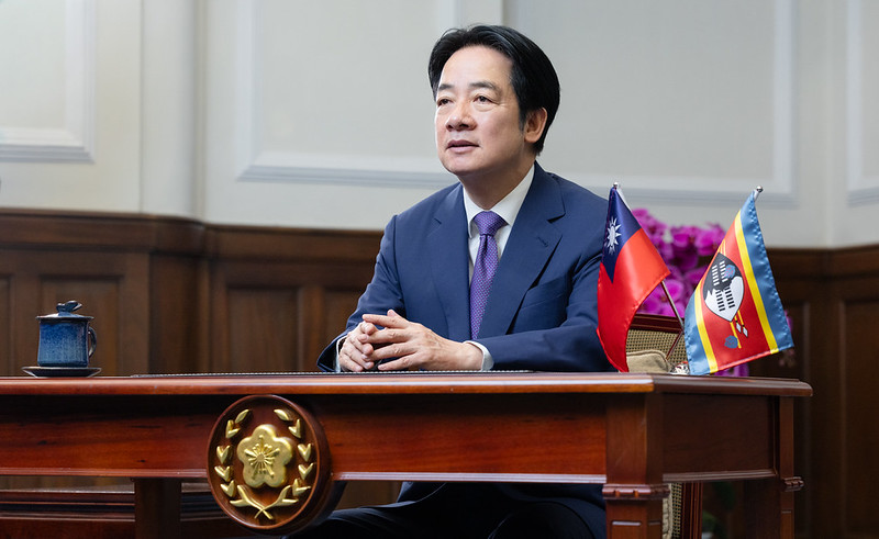 President Lai addresses banquet for visiting dignitaries to Kingdom of Eswatini via video.