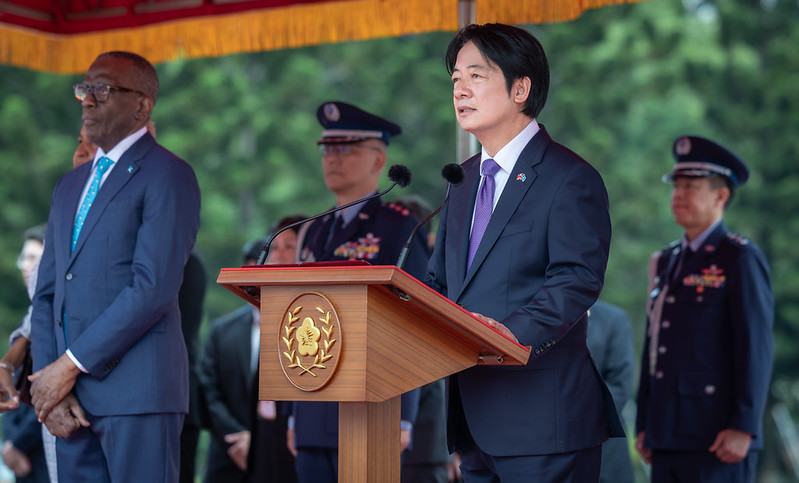 President Lai welcomes Prime Minister Philip J. Pierre of Saint Lucia with military honors