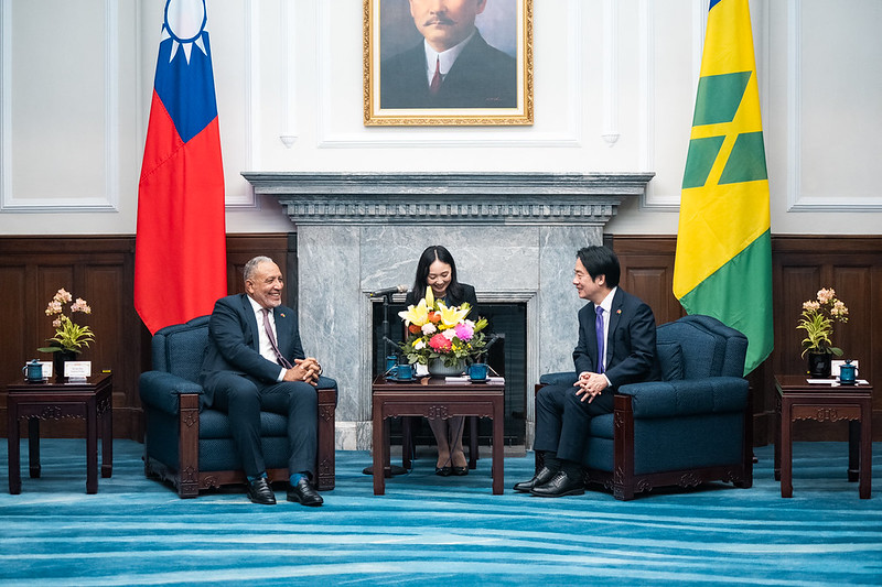 President Lai meets Prime Minister Godwin Friday of Saint Vincent and the Grenadines